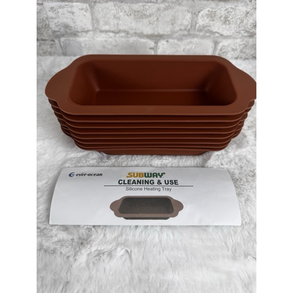 8 Ever-Ocean Silicone Bread Loaf Pan Subway Tray Portion Control 1712J 1681